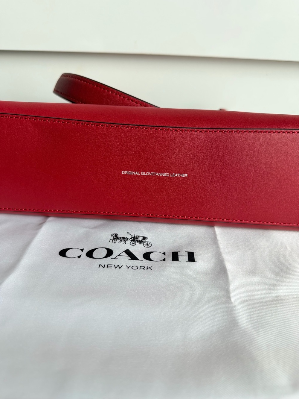 COACH Juliet  Red Leather Shoulder Bag with Silver Chain Accent - Picture 4 of 6